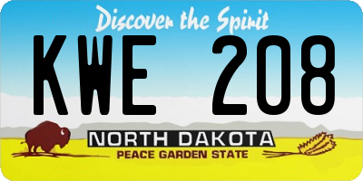 ND license plate KWE208