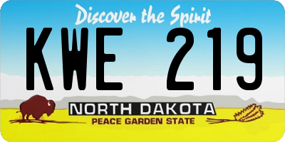 ND license plate KWE219