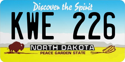 ND license plate KWE226