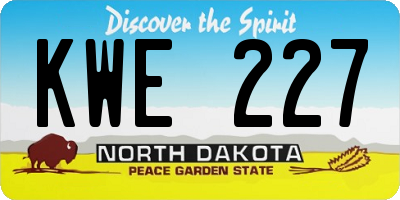 ND license plate KWE227