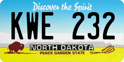 ND license plate KWE232