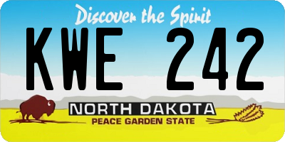 ND license plate KWE242