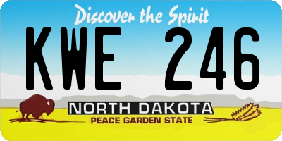 ND license plate KWE246