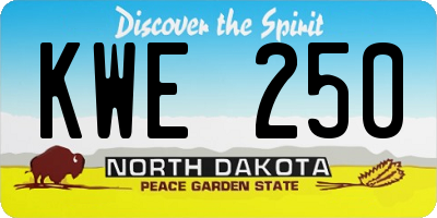 ND license plate KWE250