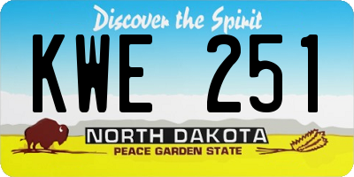 ND license plate KWE251