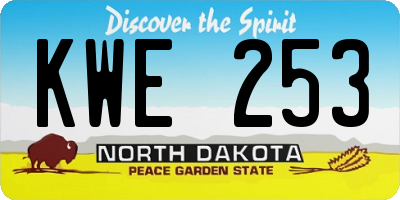 ND license plate KWE253