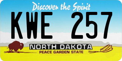 ND license plate KWE257
