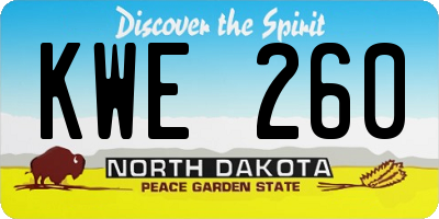ND license plate KWE260