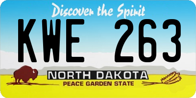 ND license plate KWE263