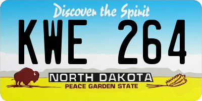 ND license plate KWE264