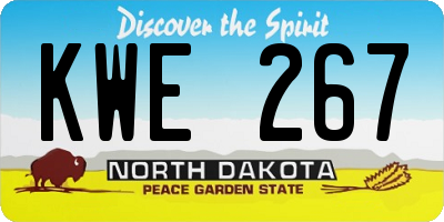 ND license plate KWE267