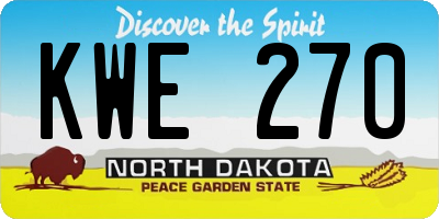 ND license plate KWE270