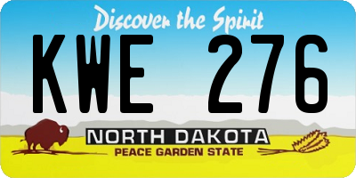 ND license plate KWE276