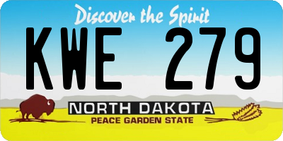 ND license plate KWE279