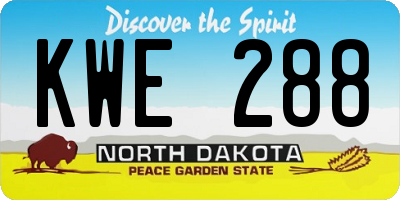 ND license plate KWE288
