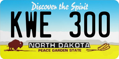 ND license plate KWE300