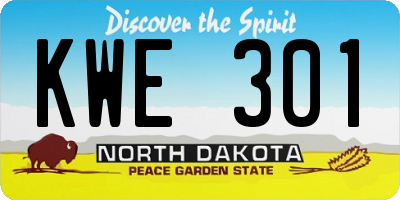 ND license plate KWE301