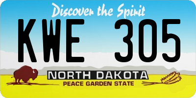 ND license plate KWE305