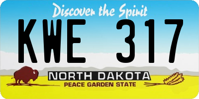 ND license plate KWE317