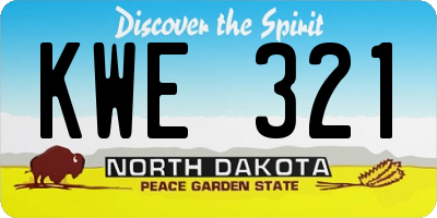 ND license plate KWE321