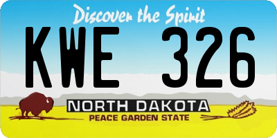 ND license plate KWE326