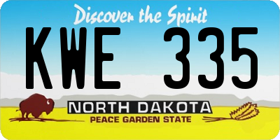 ND license plate KWE335