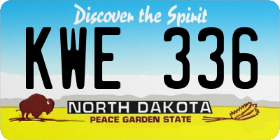 ND license plate KWE336