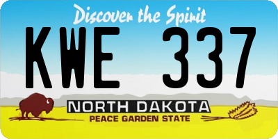 ND license plate KWE337
