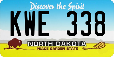 ND license plate KWE338