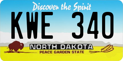 ND license plate KWE340