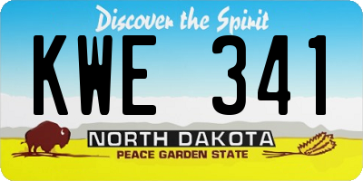 ND license plate KWE341