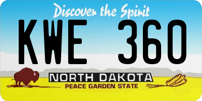 ND license plate KWE360