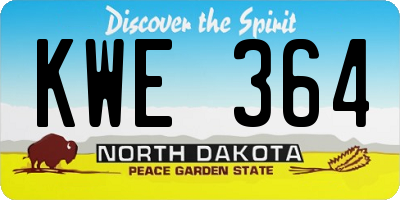 ND license plate KWE364
