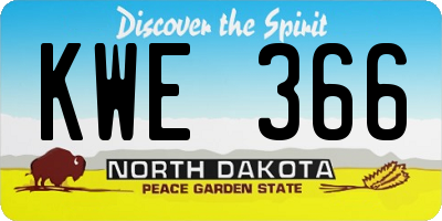 ND license plate KWE366