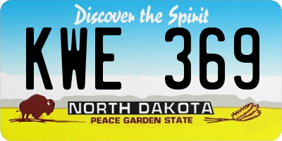 ND license plate KWE369