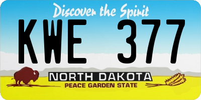 ND license plate KWE377