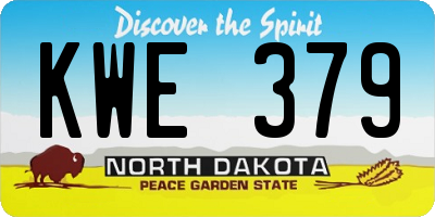ND license plate KWE379