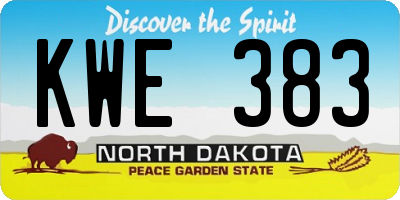 ND license plate KWE383