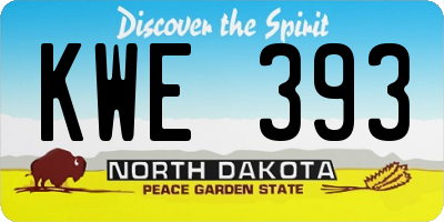ND license plate KWE393