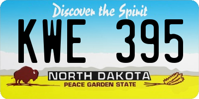 ND license plate KWE395