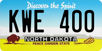 ND license plate KWE400
