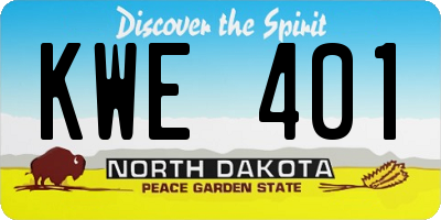 ND license plate KWE401