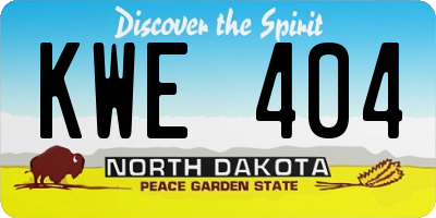 ND license plate KWE404