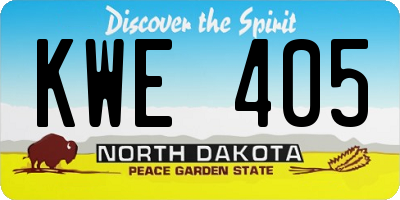 ND license plate KWE405