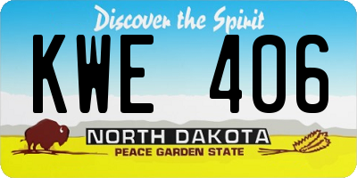 ND license plate KWE406