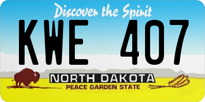 ND license plate KWE407