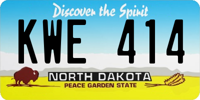 ND license plate KWE414