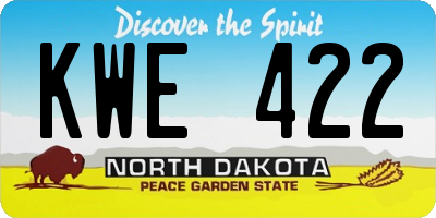 ND license plate KWE422