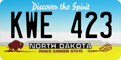 ND license plate KWE423