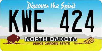ND license plate KWE424